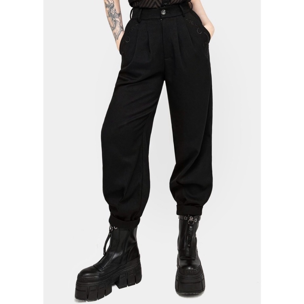 NWT Disturbia Dianne Embroidered Gothic Balloon Trousers Size US 4
